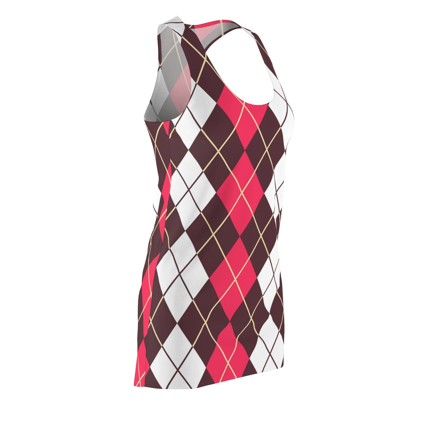 Vibrant Argyle Racerback Dress for Women, Trendy Summer Dress, Casual Party Wear, Beach Dress, Everyday Comfort