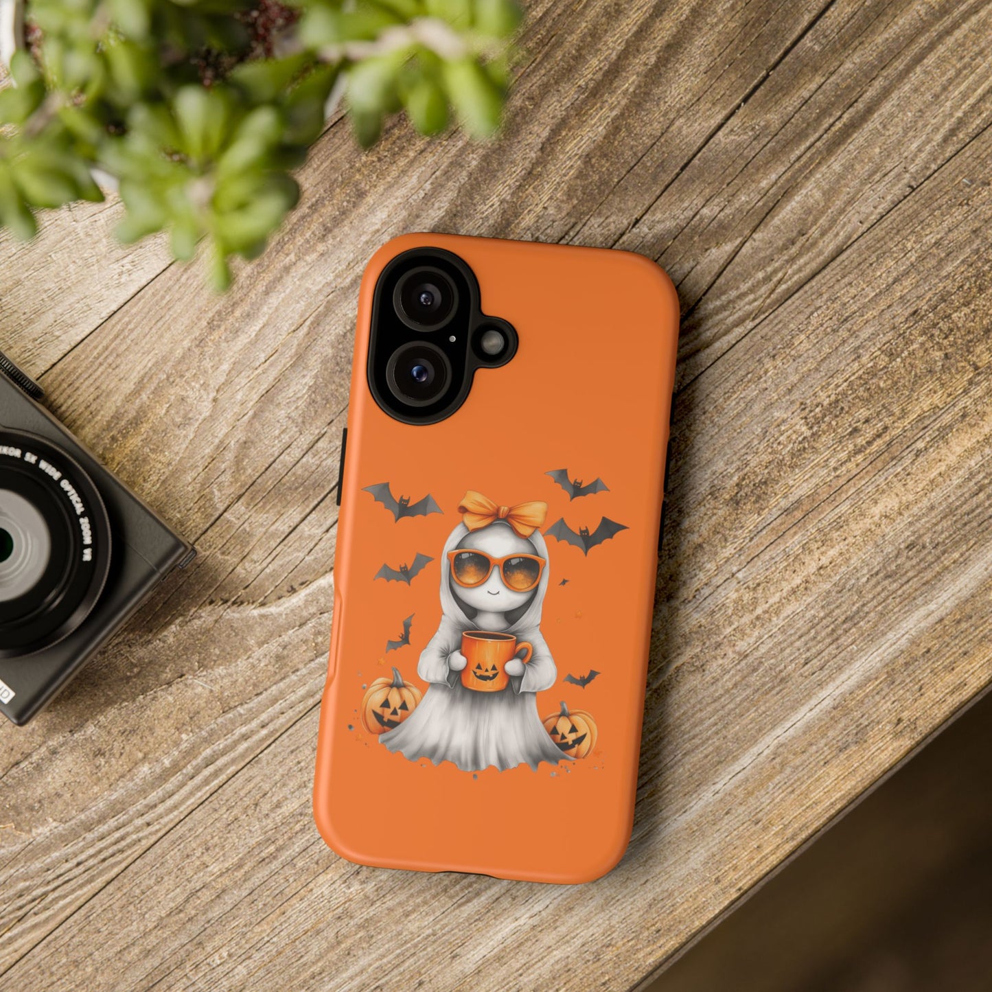Halloween Ghost Phone Case, Cute Cat Ghost Case, Autumn Phone Cover, Spooky Season Gift, Trick or Treat Case