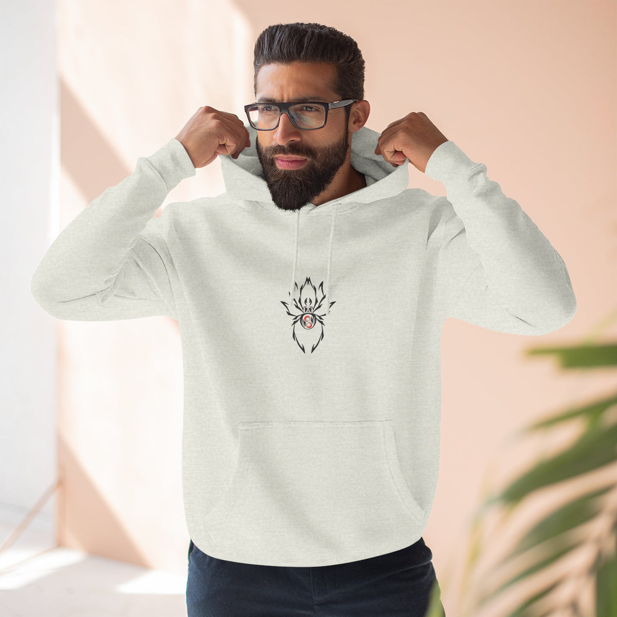 Cozy Spider Fleece Hoodie - Spooky Fashion, Unisex Casual Wear, Halloween Gift, Fall Fashion, Comfortable Layering
