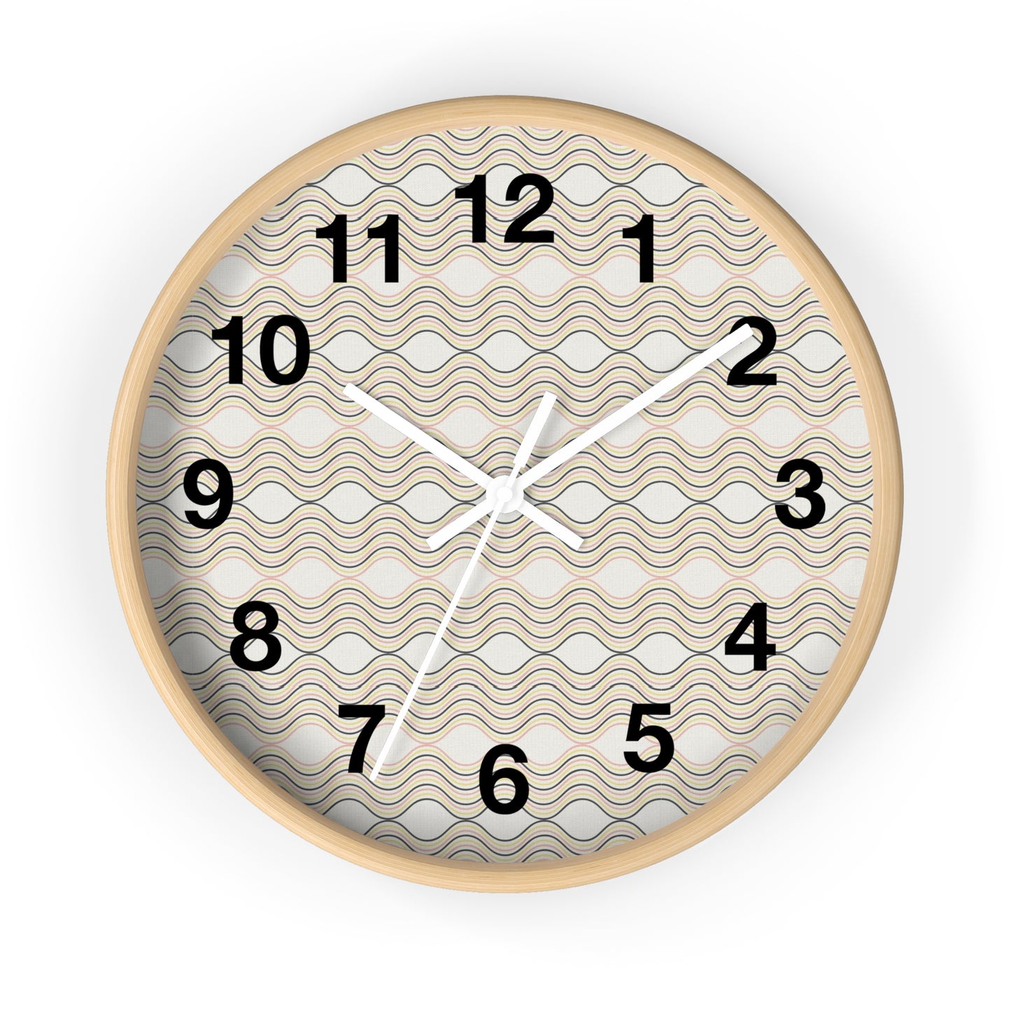 Modern Wave Pattern Wall Clock, Home Decor, Unique Gift, Coastal Vibes, Timepiece, Minimalist Design, Office Decor