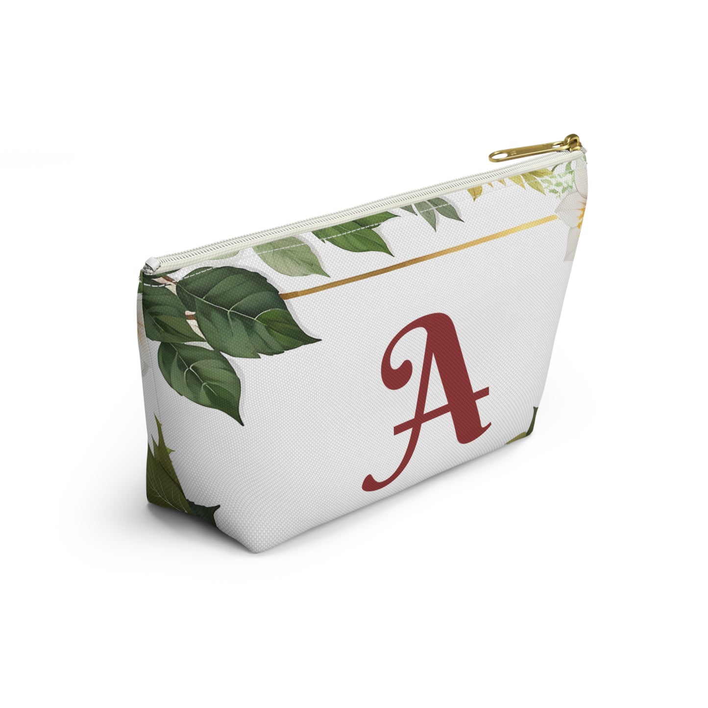 Personalized Floral Accessory Pouch, Makeup Bag, Gift for Her, Initial Pouch, Travel Organizer, Custom Cosmetic Bag