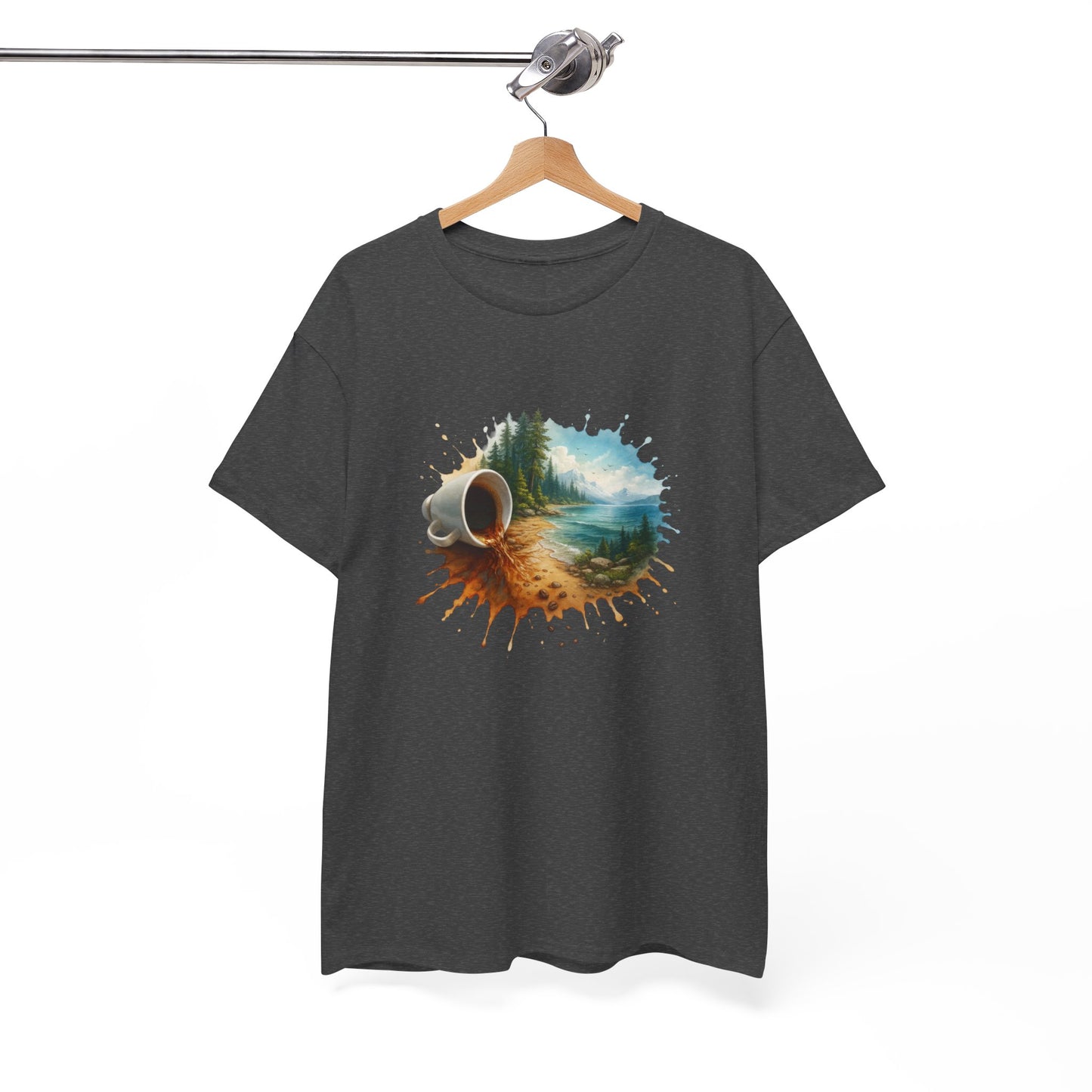 Nature-Inspired Unisex Heavy Cotton Tee, Casual Outfit, Gift for Nature Lovers, Camping Apparel, Outdoor Adventure Shirt