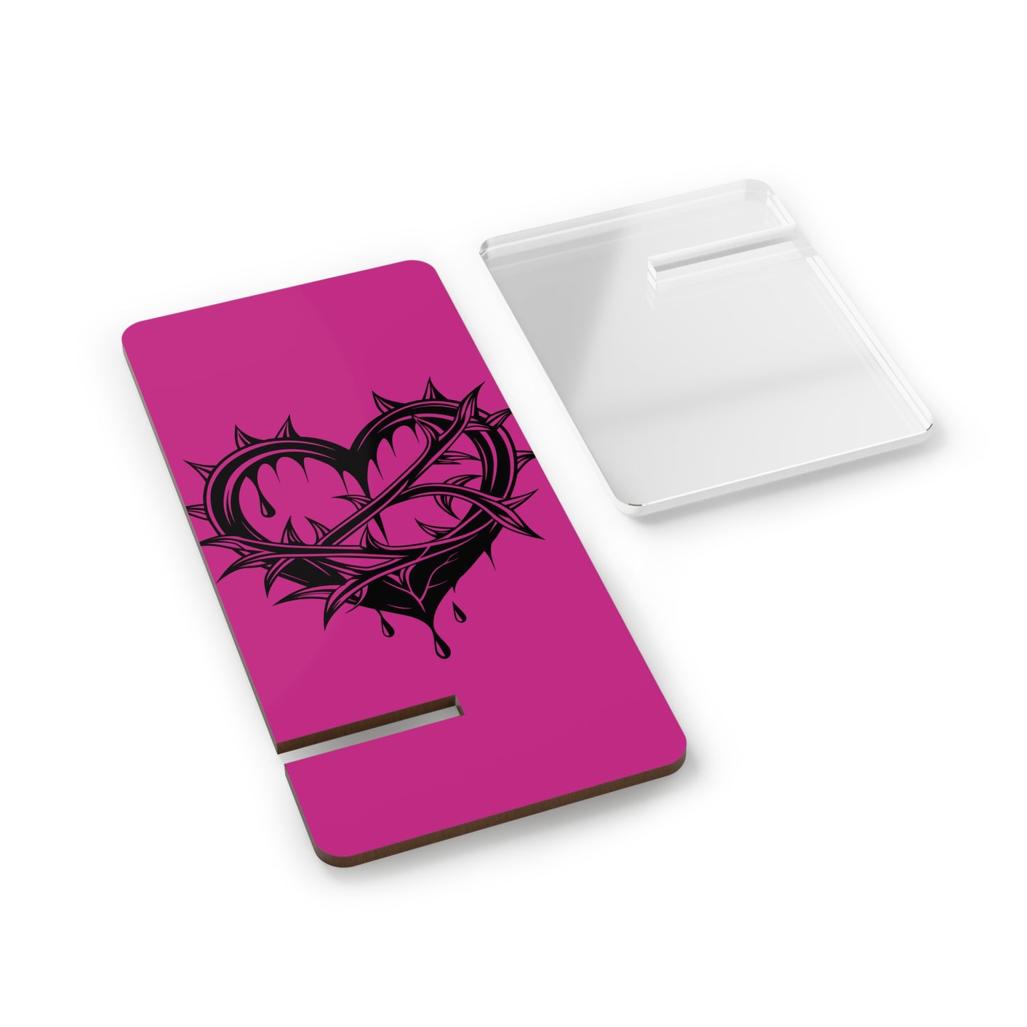 Heart-Shaped Mobile Stand, Phone Holder, Smartphone Display, Tech Accessory, Pink Heart Decor, Valentine's Gift, Office Decor
