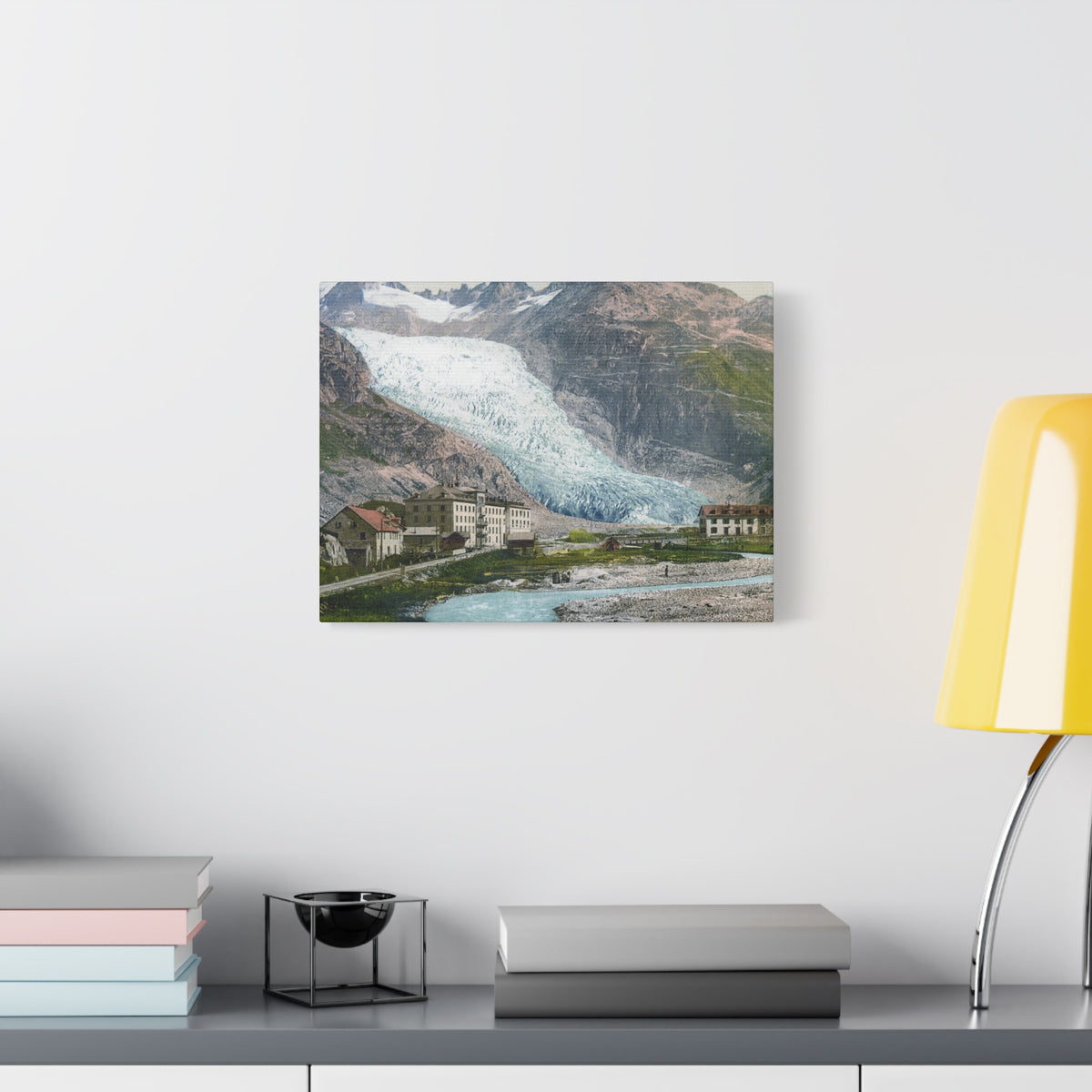 Glacier Village Matte Canvas Print