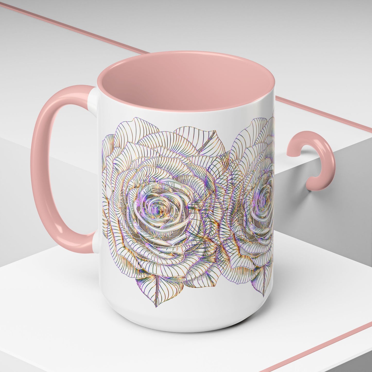 Holographic Floral Coffee Mug - Perfect Gift for Plant Lovers, Home Decor, Tea & Coffee Lovers, Mother's Day, Birthdays