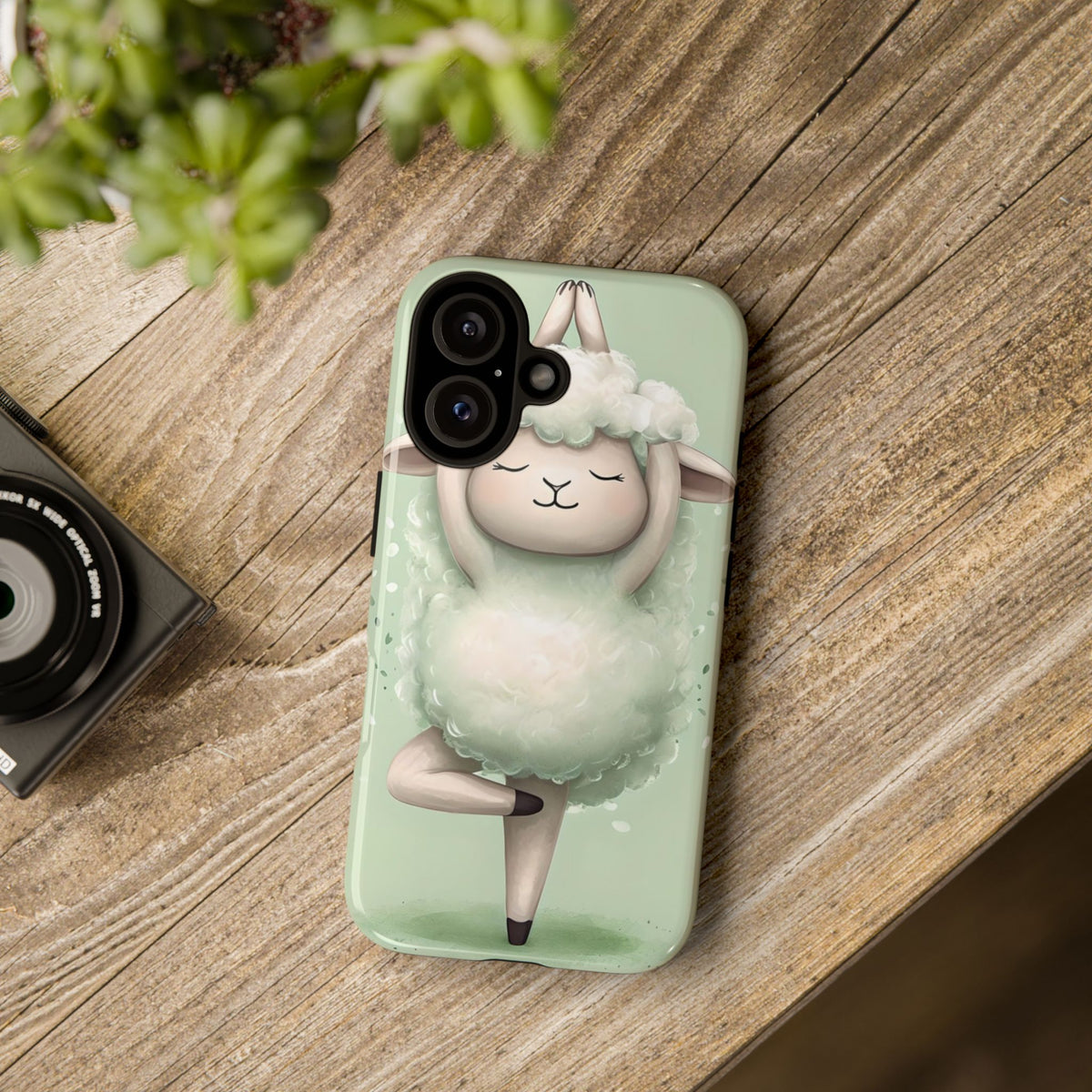Cute Yoga Sheep Phone Case — Pastel Lamb Ballerina Protective Cover