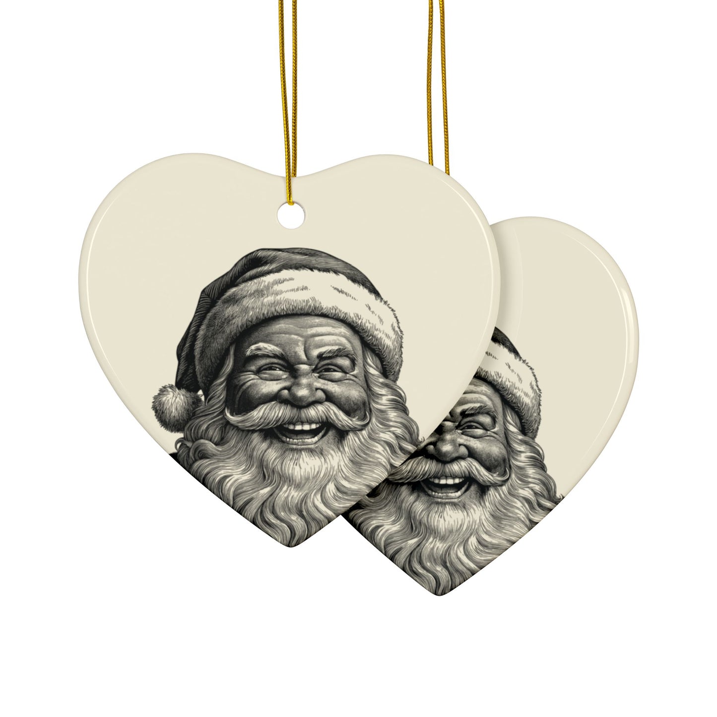 Festive Ceramic Ornaments, 2-Sided Print for Christmas Decor, Personalized Holiday Gifts, Winter Decorations, Santa Claus Ornaments