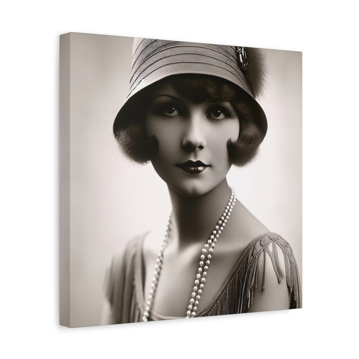 Vintage 1920s Flapper Portrait Canvas