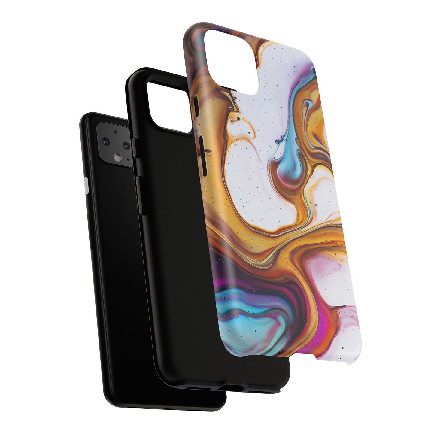 Artistic Phone Case, Tough Cases with Colorful Marble Design