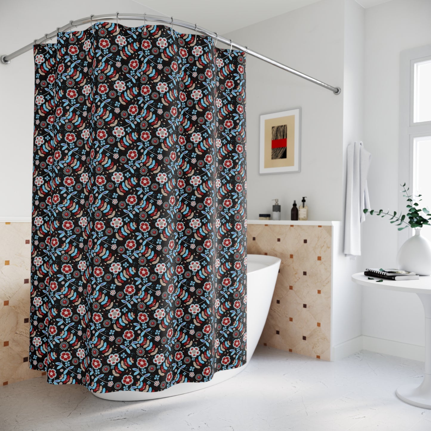 Floral Print Shower Curtain | Garden Vibes, Bathroom Decor, Home Upgrade, Gift for Her, Boho Style