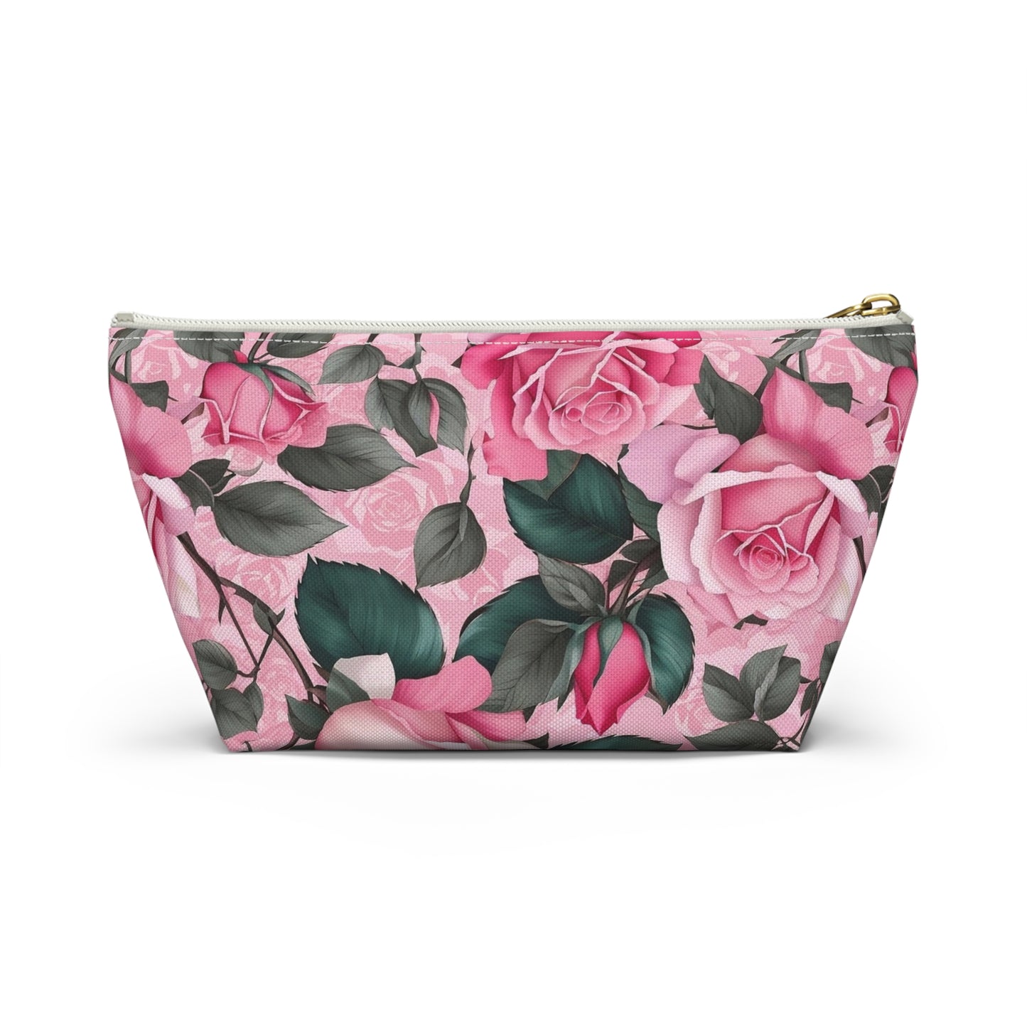 Floral Accessory Pouch - Stylish Makeup Bag, Organizer, Travel Toiletry Case, Gift for Her, Rose Flower Design
