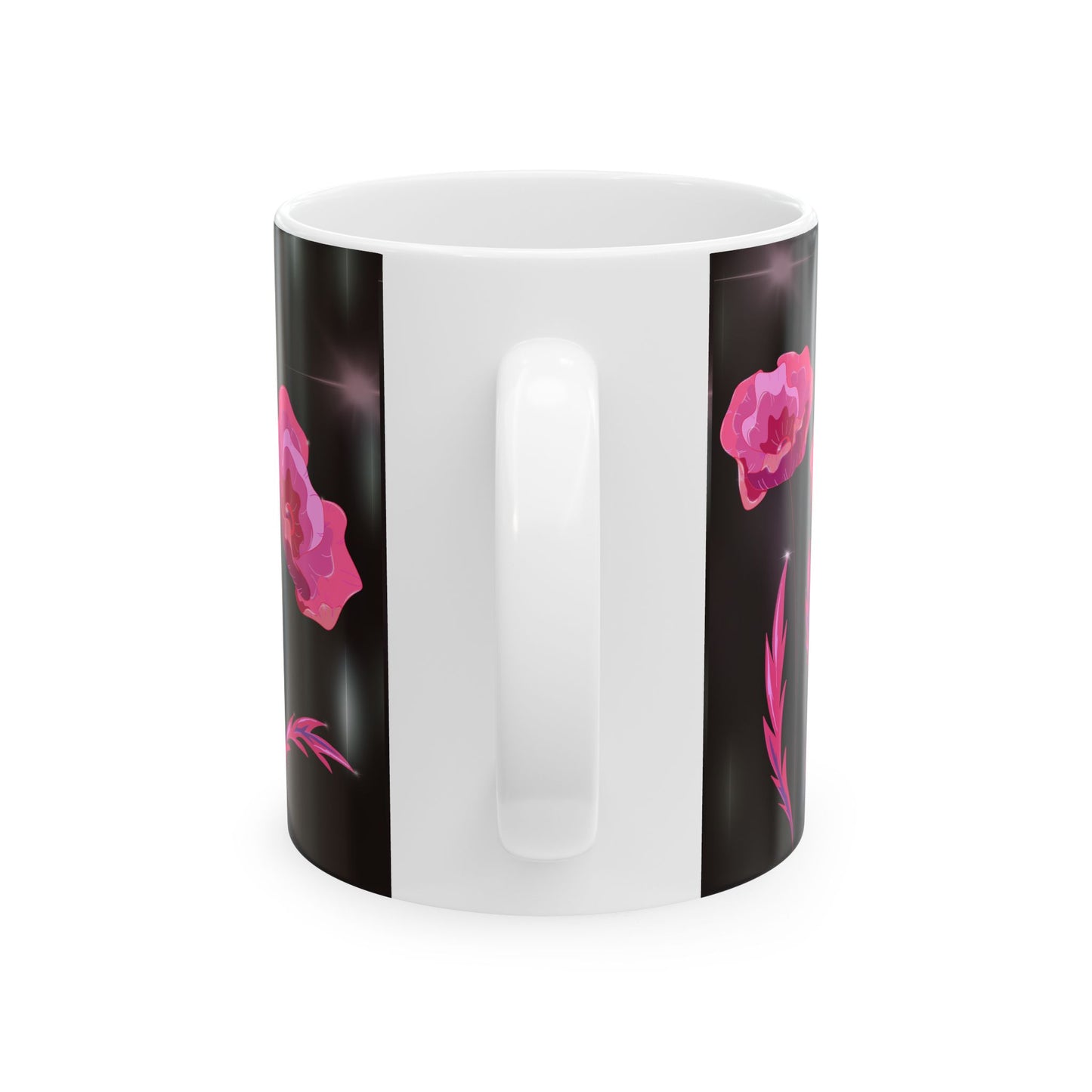 Floral Ceramic Mug with Pink Poppies, Coffee Mug, Gift for Her, Nature Lover's Cup, Home Decor, Tea Lover's Present