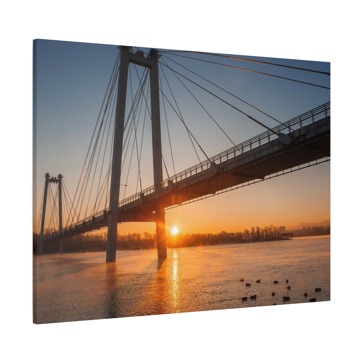 Sunrise Bridge Canvas Wall Art — Matte Stretched Canvas