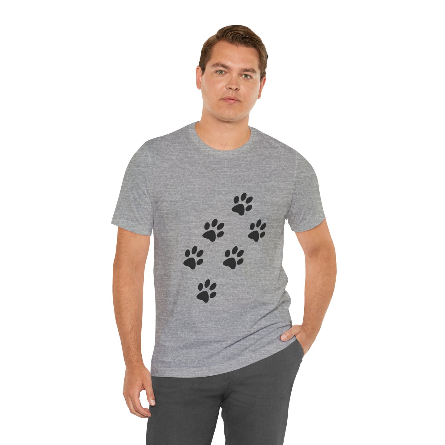 Paw Print Short Sleeve Tee | Unisex Animal Lover Shirt, Pet Owner Gift, Casual Wear, Gifts for Dog Lovers, Comfortable T-Shirt