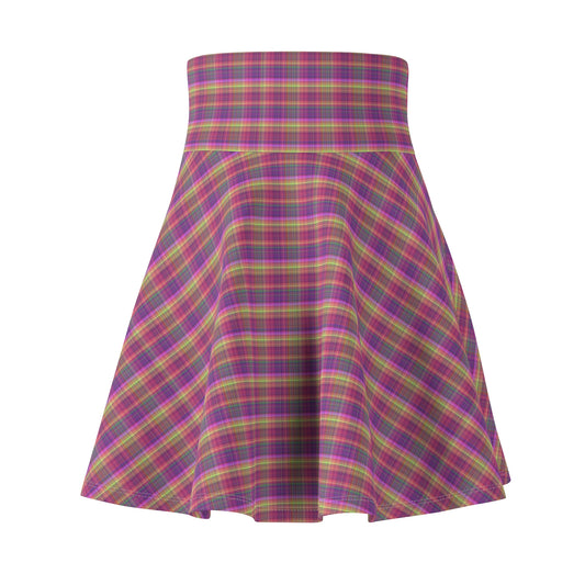 Colorful Women's Skater Skirt, Stylish Twirl Skirt, Summer Skating Dress, Casual Outfit for Parties, Trendy Plaid Skirt