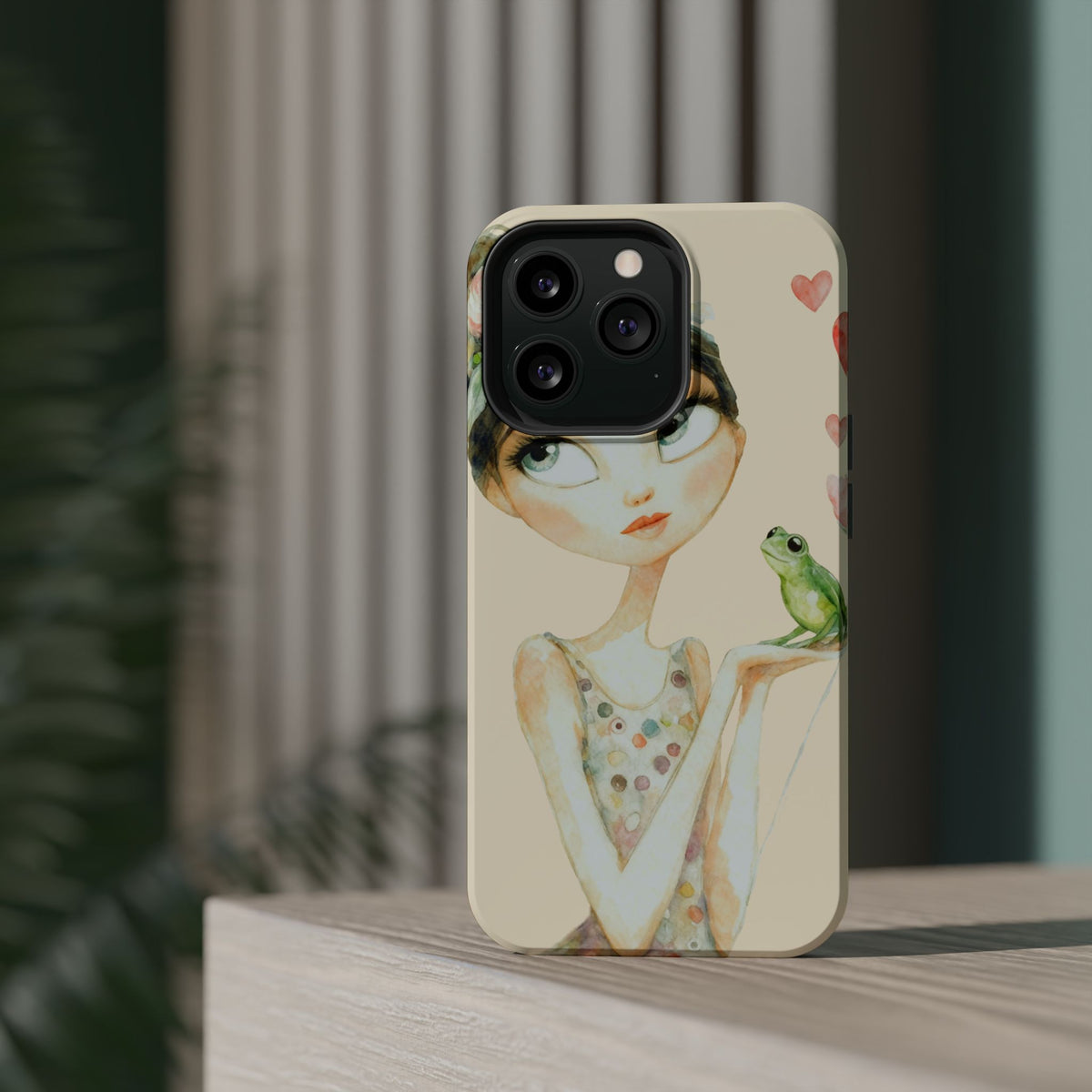 Whimsical Girl with Frog Magnetic Impact Phone Case
