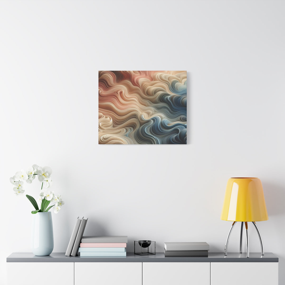 Abstract Swirl Matte Canvas Wall Art — Fluid Earth Tones, Stretched 1.25"