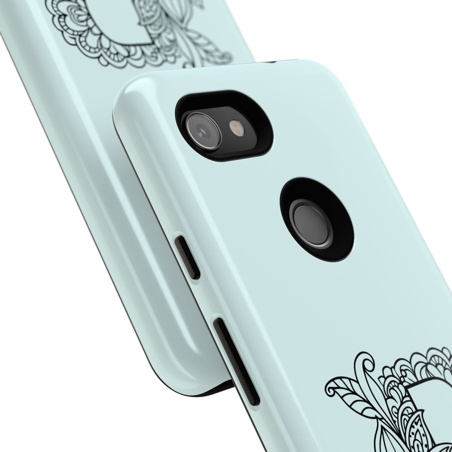 Personalized Tough Phone Case- Letter B, Floral Monogram Cell Phone Cover, Custom Protective Case, Unique Gift, Birthday, Graduation