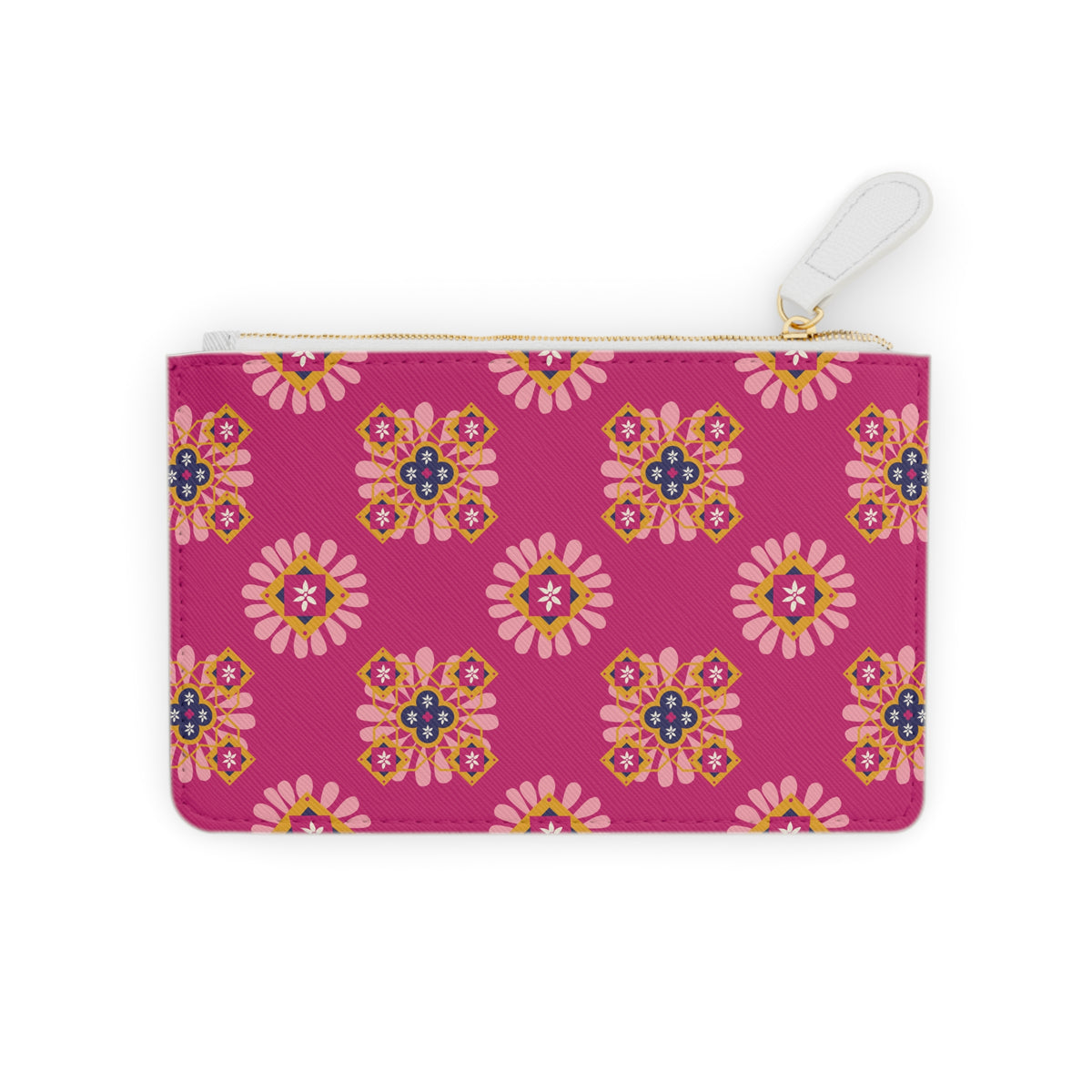 Floral Pattern Mini Clutch — Pink Boho Coin Purse
