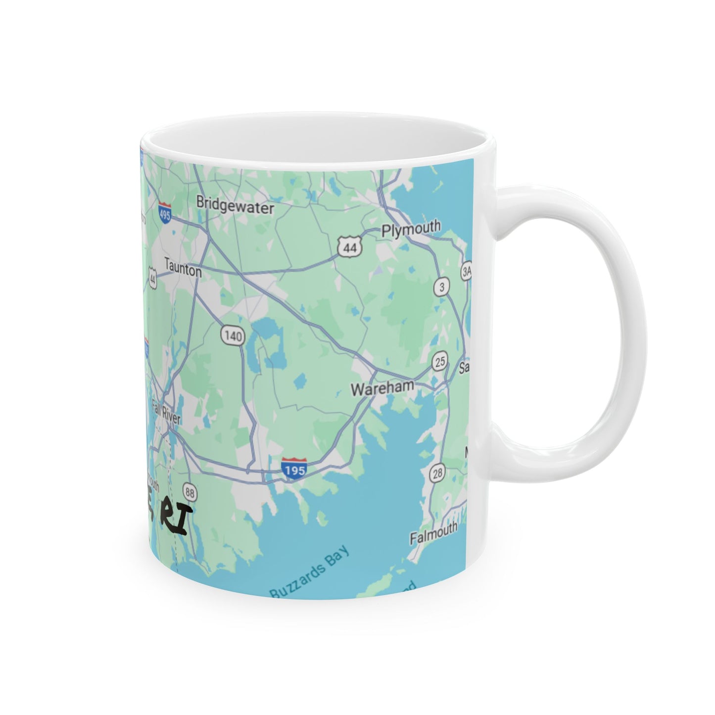 Custom Providence, RI Map Mug, Unique Ceramic Coffee Cup, Personalized Gift for Travelers, Rhode Island Souvenir, Heart Map Design