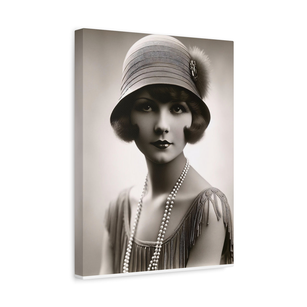 Vintage 1920s Flapper Portrait Canvas