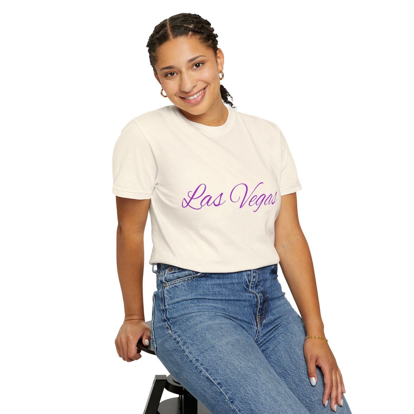 Las Vegas Floral Unisex Garment-Dyed T-Shirt | Vacation Tee, Travel Shirt, Summer Outfit, Gift for Travelers, Retro Las Vegas Design