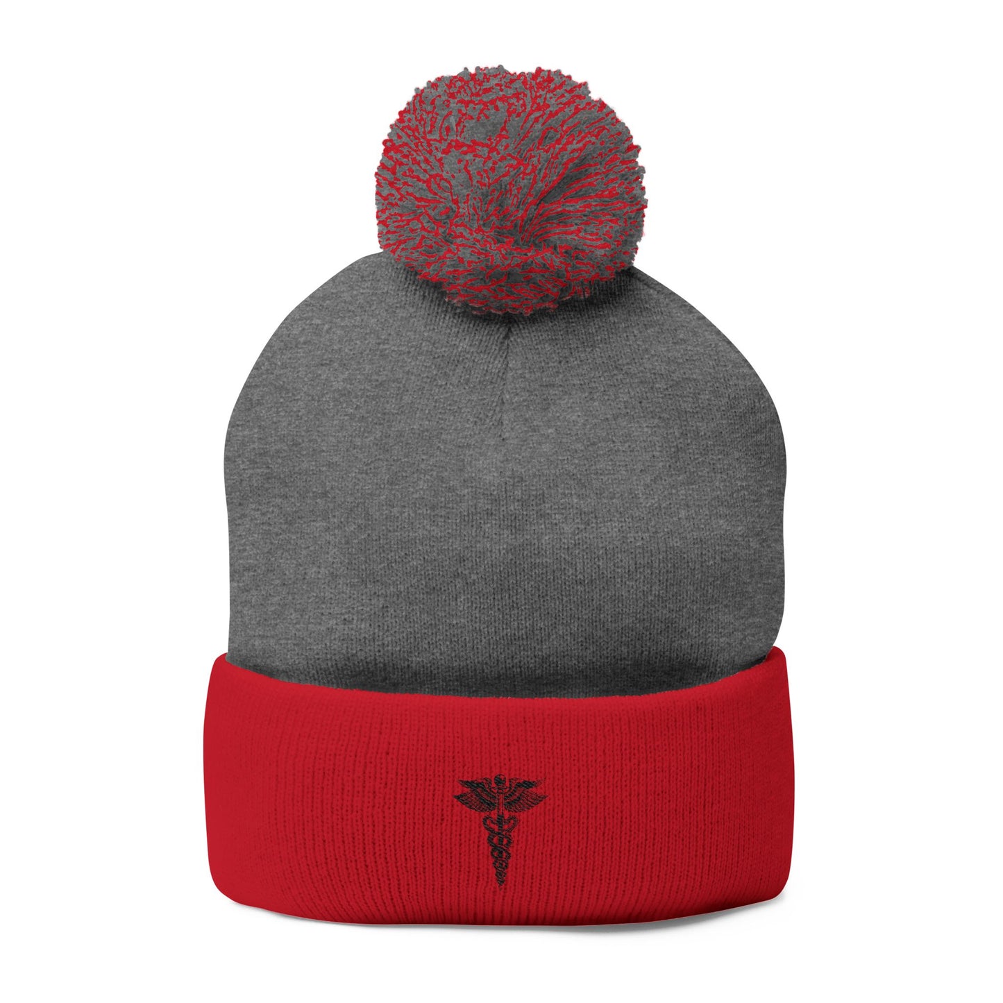 Cozy Pom-Pom Knit Cap, Winter Beanie, Embroidered Hat, Gift for Him/Her, Stylish Knitwear, Cold Weather Accessory