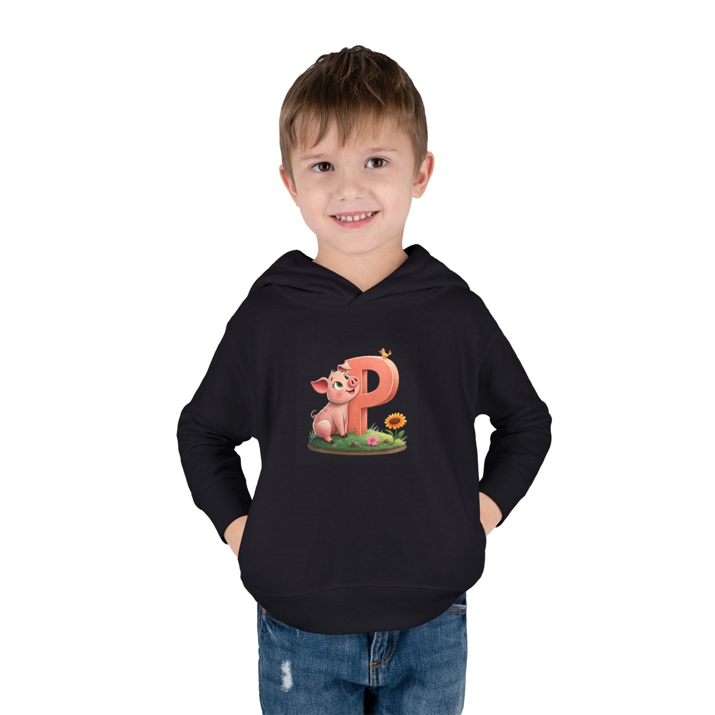 Toddler Piggy Personalized Fleece Hoodie, Cute Animal Hoodie, Kids Pullover, Toddler Clothes, Kids Gift, Birthday Present