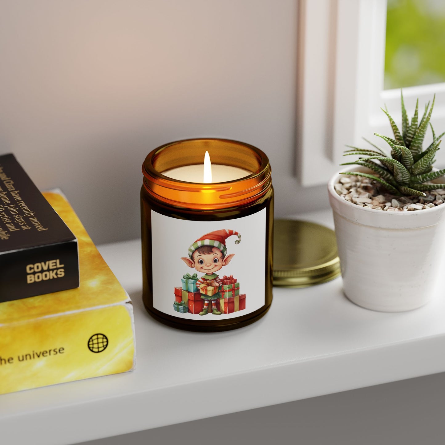 Festive Elf Scented Candle, Cheerful Holiday Decor, Perfect Gift for Christmas, Seasonal Home Fragrance, Joyful Aromatherapy
