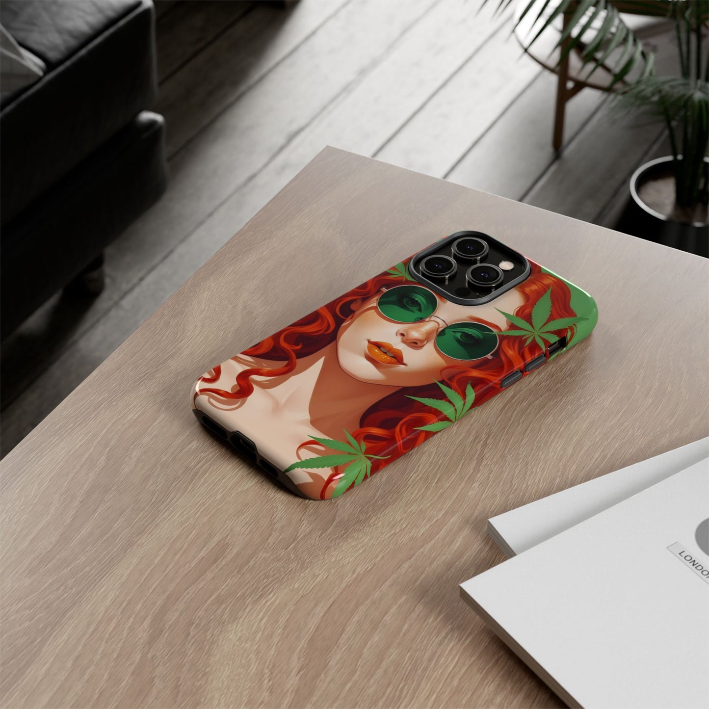 Vibrant Phone Case with Retro Greenery Design, Trendy Case for Casual Look, Gift for Her, Summer Vibes, Unique Phone Accessory