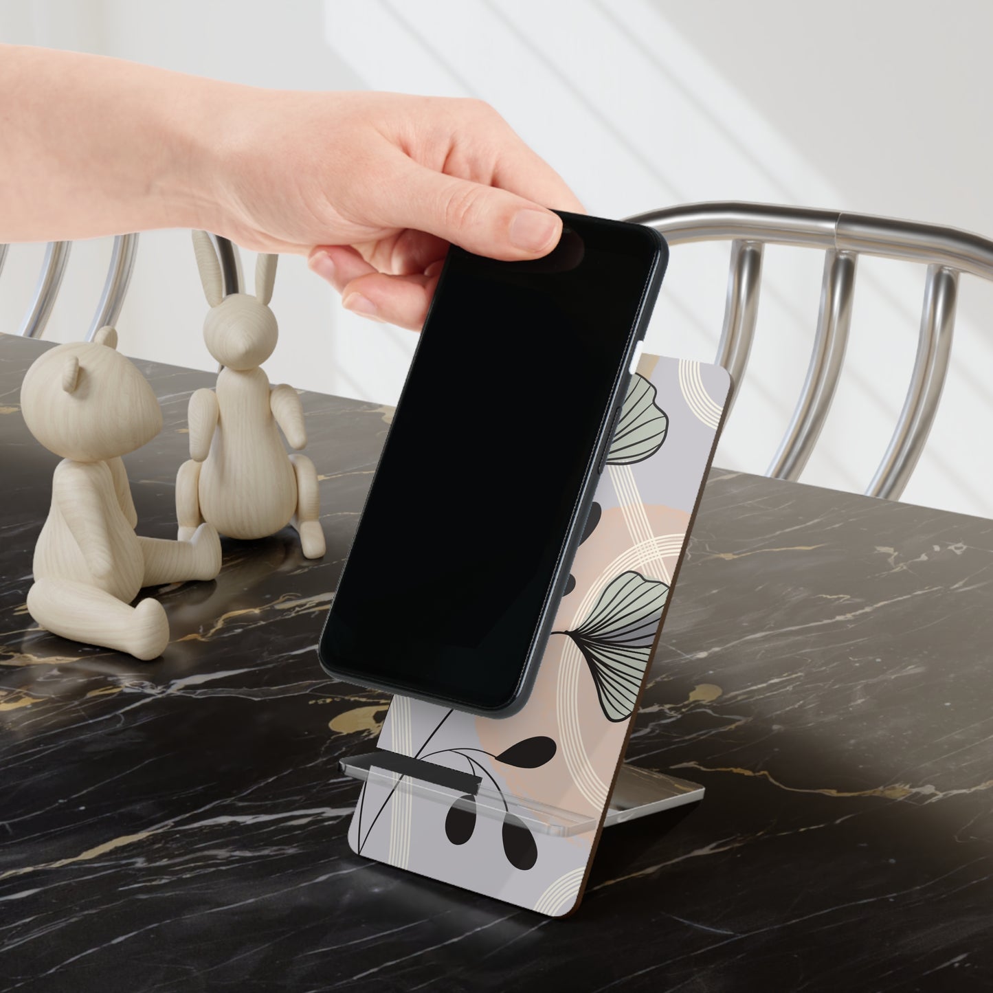 Chic Floral Mobile Display Stand - Smartphone Holder for Home, Desk, Gifts, Unique Décor, Phone Stand
