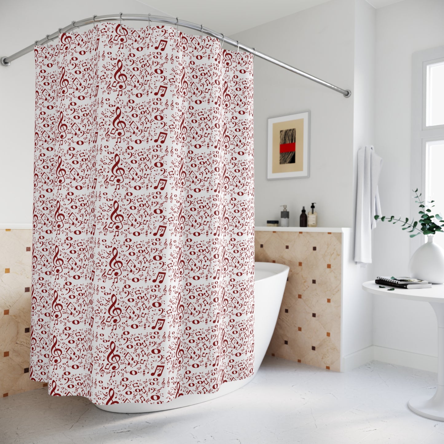 Musical Notes Shower Curtain | Bathroom Decor | Music Lover Gift | Unique Home Accessory | Fun Music Theme | Perfect for Musicians