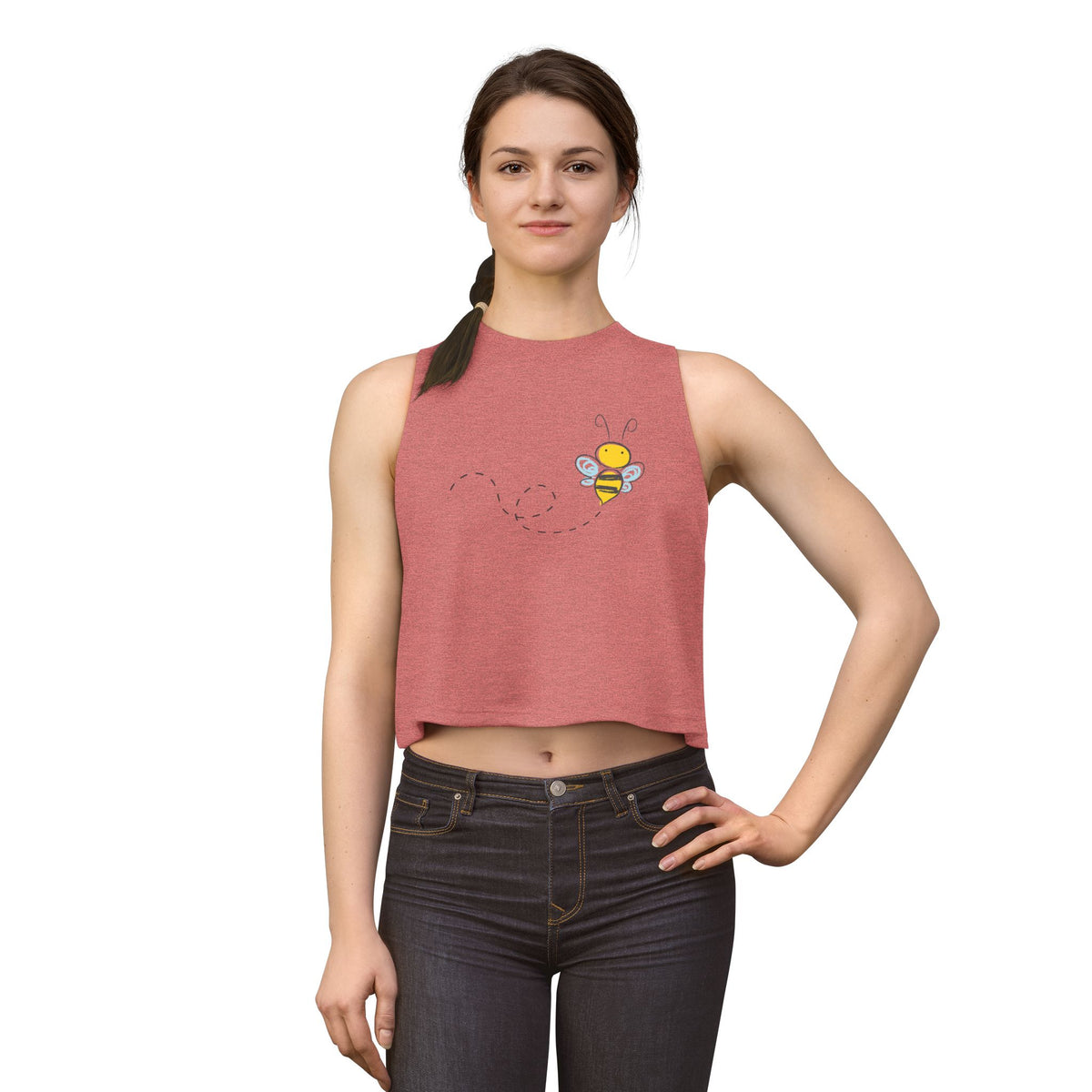 Bee Cute Women's Crop Top — Sweet Bumblebee Graphic