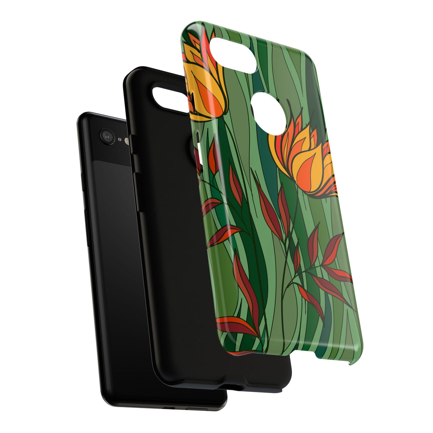 Vibrant Floral Phone Case, Nature-Inspired Tough Case, Eco-Friendly Cover, Unique Gift for Nature Lovers, Spring Decor