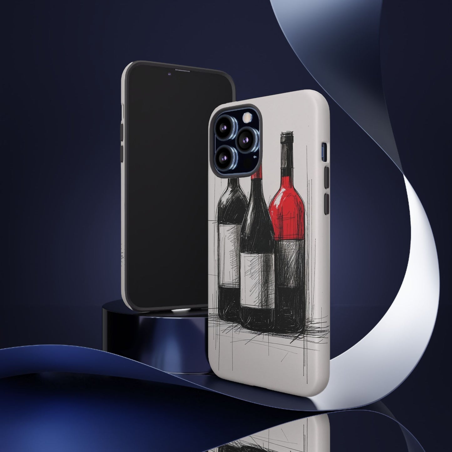 Wine Lover's Phone Case, Tough Phone Cover, Artistic Wine Design, Gift for Wine Enthusiasts, Customizable Case, Unique Wine Art