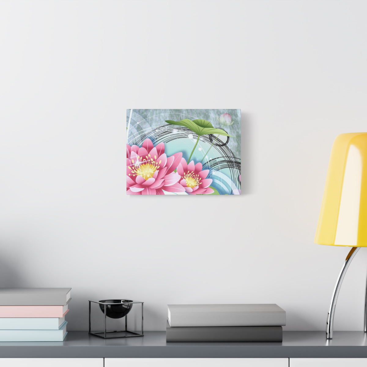 Lotus Blossom Matte Canvas Wall Art — Stretched 1.25" Decorative Print