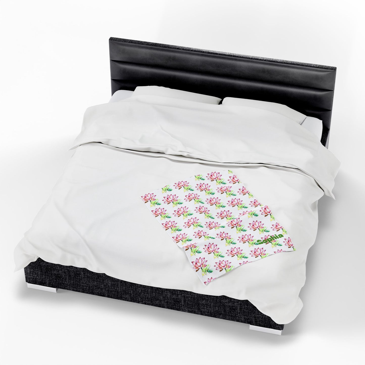 Personalized Floral Velveteen Blanket - Sofia