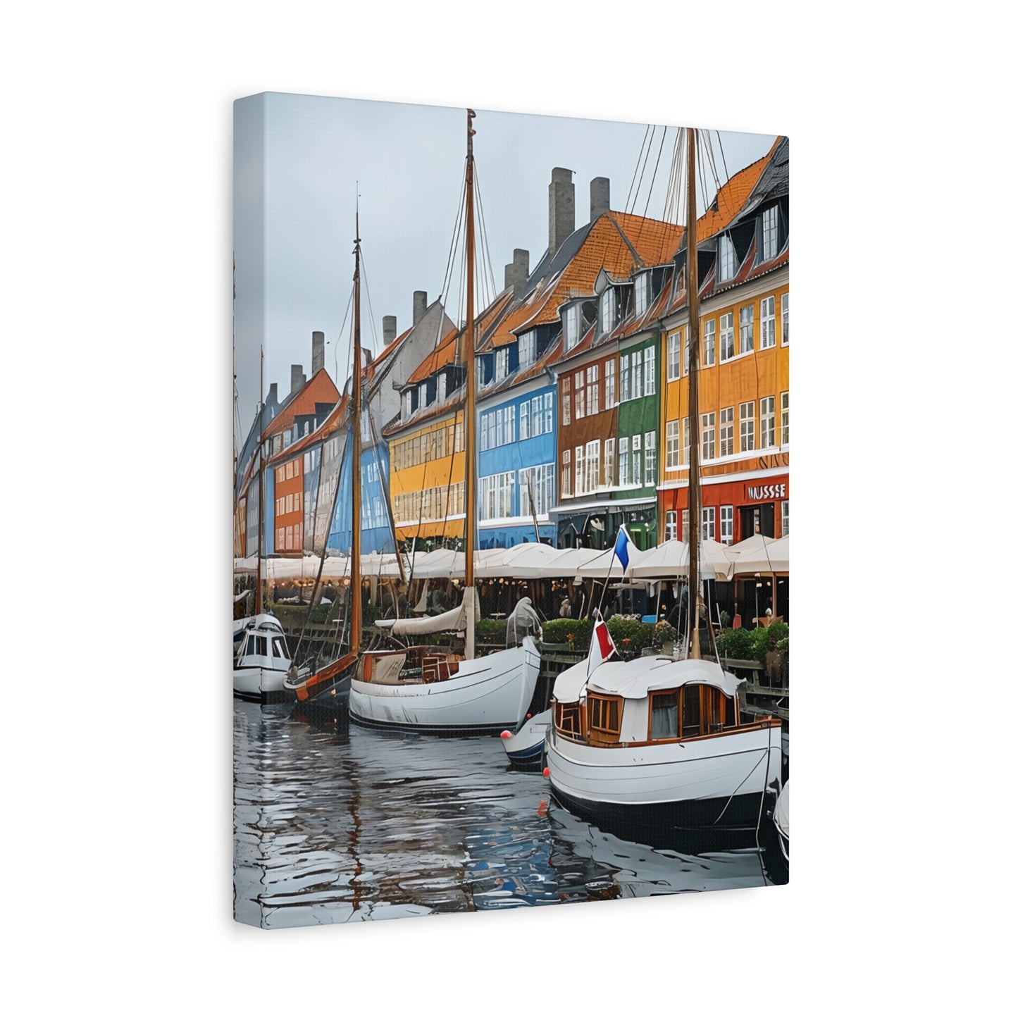 Coastal Canvas Print, Vibrant Harbor Art, Nautical Home Decor, Gift for Sailors, Maritime Wall Art