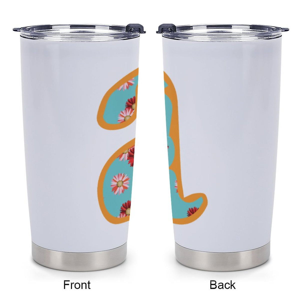 Car Travel Coffee Mug with Lid - Letter A