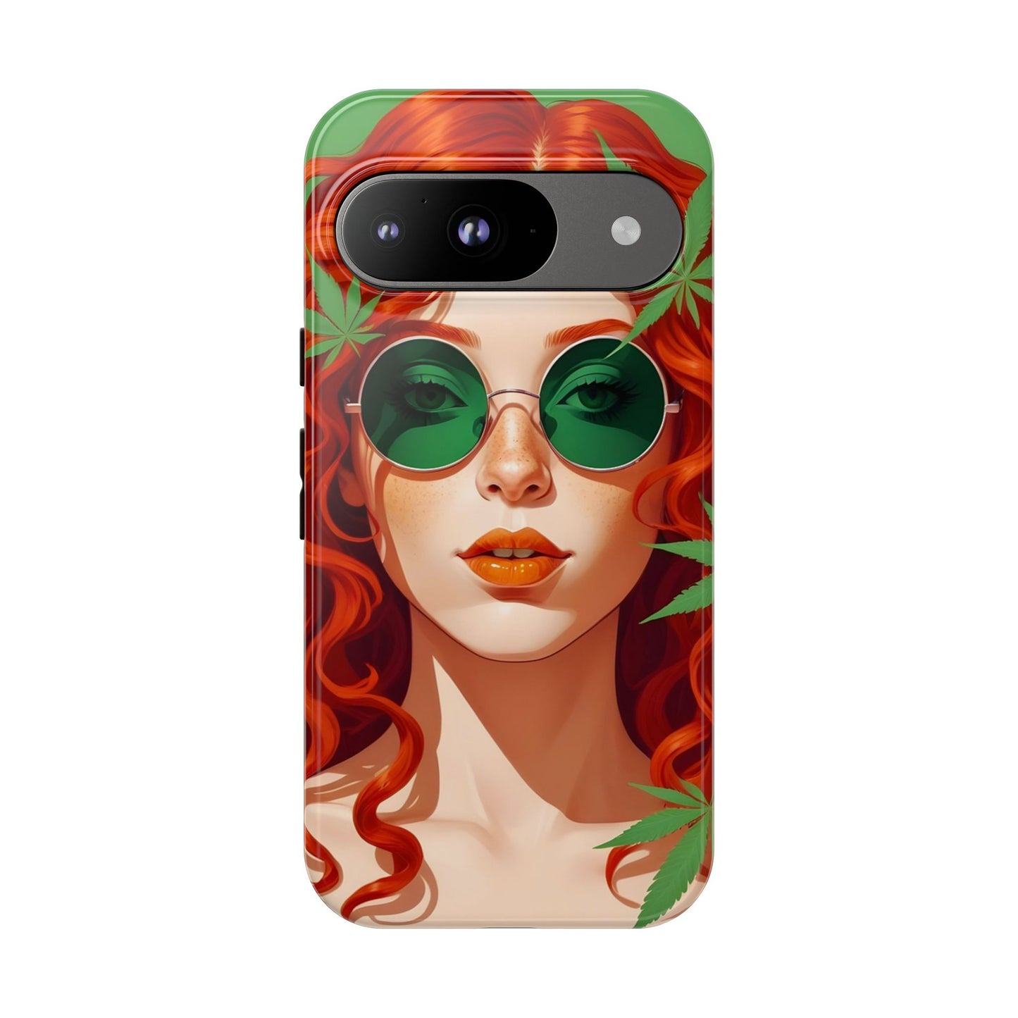 Vibrant Phone Case with Retro Greenery Design, Trendy Case for Casual Look, Gift for Her, Summer Vibes, Unique Phone Accessory