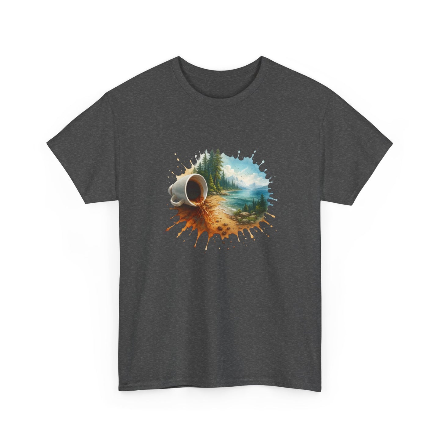 Nature-Inspired Unisex Heavy Cotton Tee, Casual Outfit, Gift for Nature Lovers, Camping Apparel, Outdoor Adventure Shirt