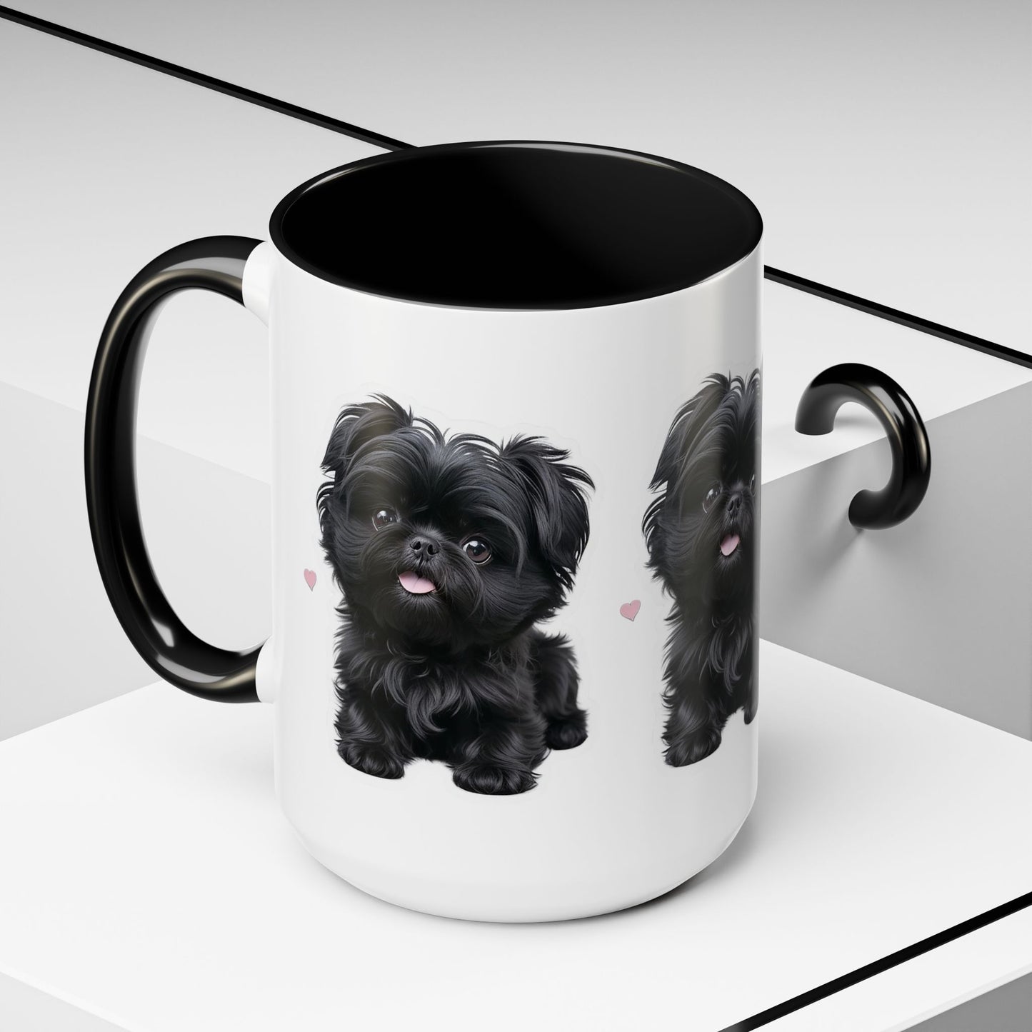 Cute Pug Accent Coffee Mug, Pet Lover Gift, Coffee Cup, Dog Mom Mug, Black Dog Ceramic Mug