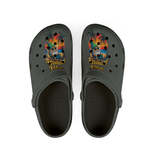Weekend Vibes EVA Clogs — Tropical Beach Graphic Foam Shoes