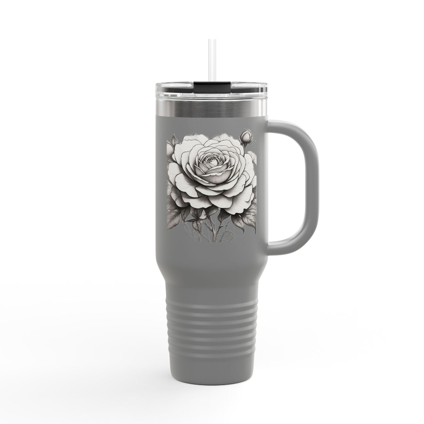 Stylish Insulated Travel Mug with Floral Design, 40oz Coffee Cup, Perfect for Road Trips, Gifts for Her, Eco-Friendly Drinkware