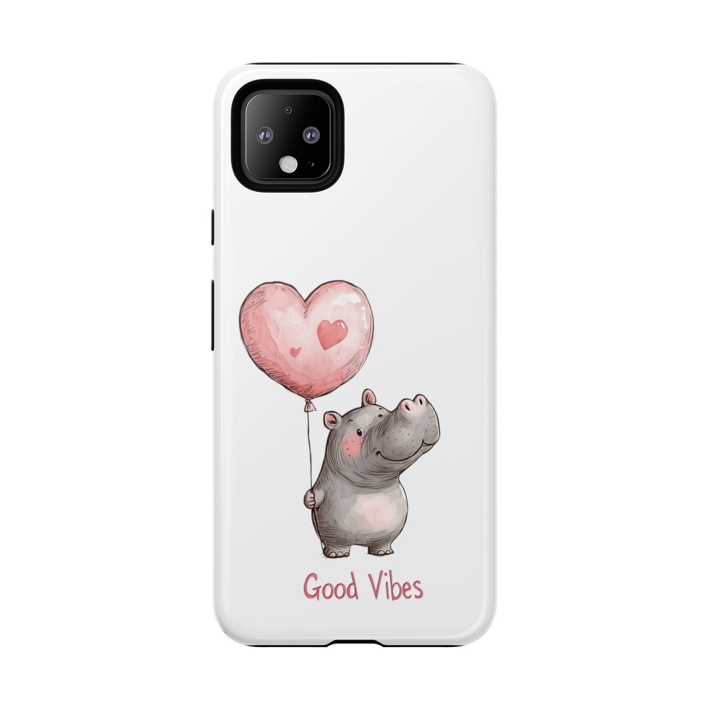 Cute Hippo Phone Case - Good Vibes Design, Animal Lover Gift, Fun Accessory, Birthday Present, Phone Accessories