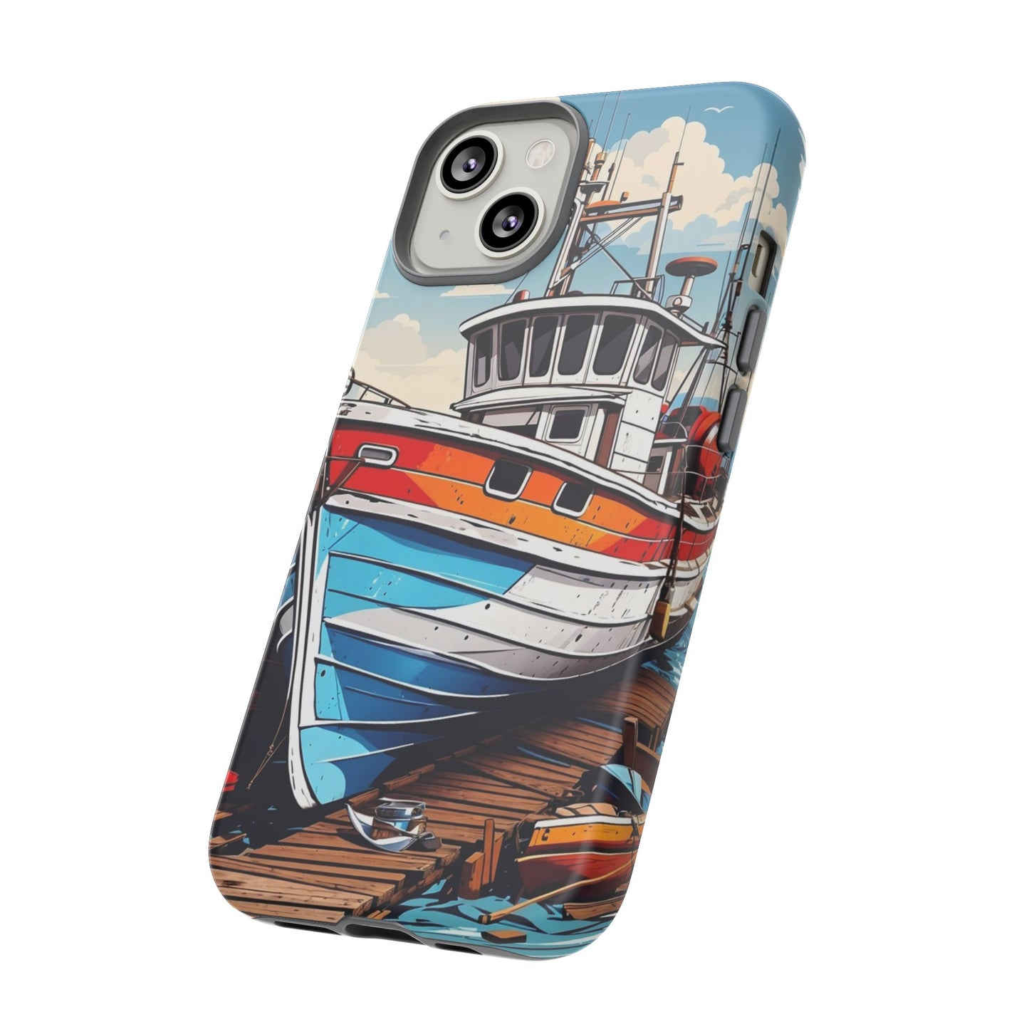 Colorful Fishing Boat Phone Case | Nautical Gift, Marine Design, Coastal Aesthetic, Summer Vibes, Sea Lover's Accessory