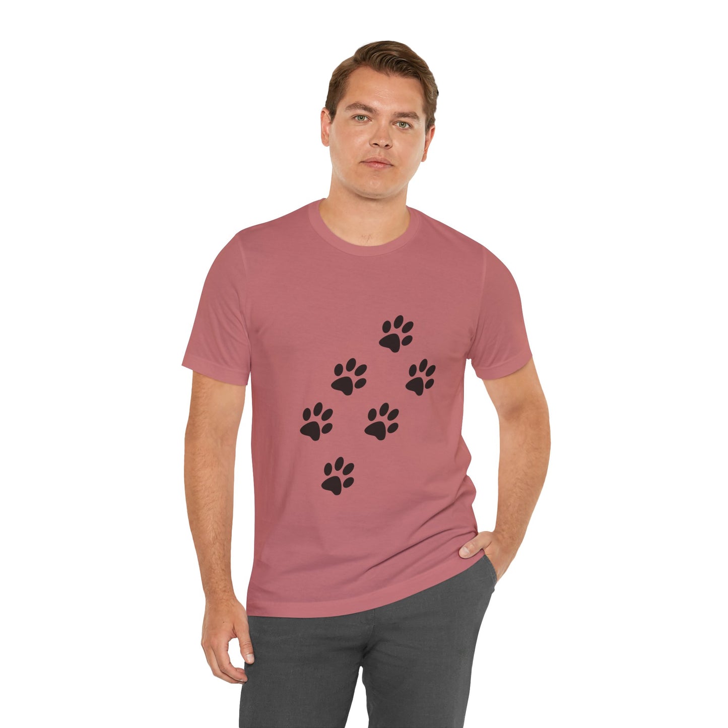 Paw Print Short Sleeve Tee | Unisex Animal Lover Shirt, Pet Owner Gift, Casual Wear, Gifts for Dog Lovers, Comfortable T-Shirt