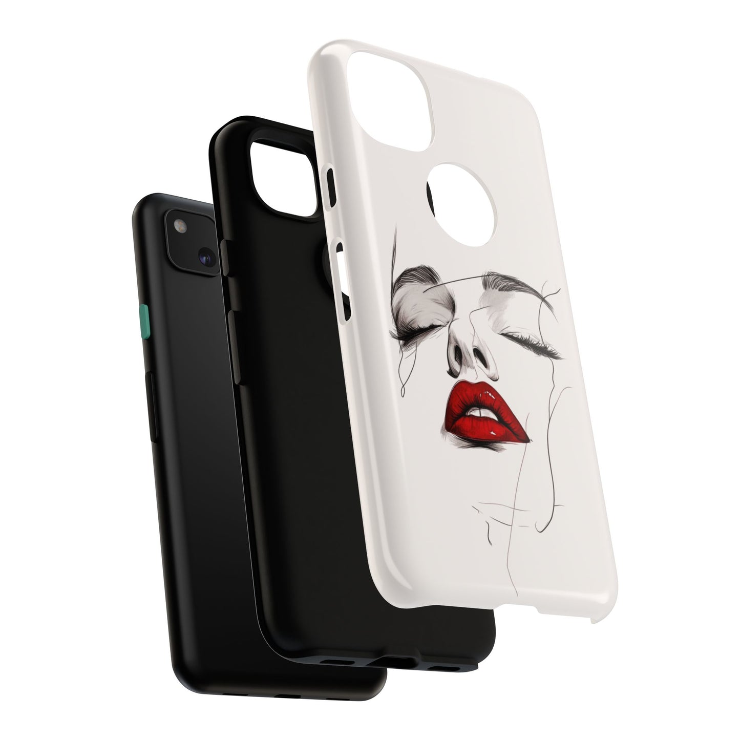 Stylish Phone Case with Artistic Lip Design, Femme Tech Accessory, Trendy Device Cover, Gift for Her, Unique Phone Accessories