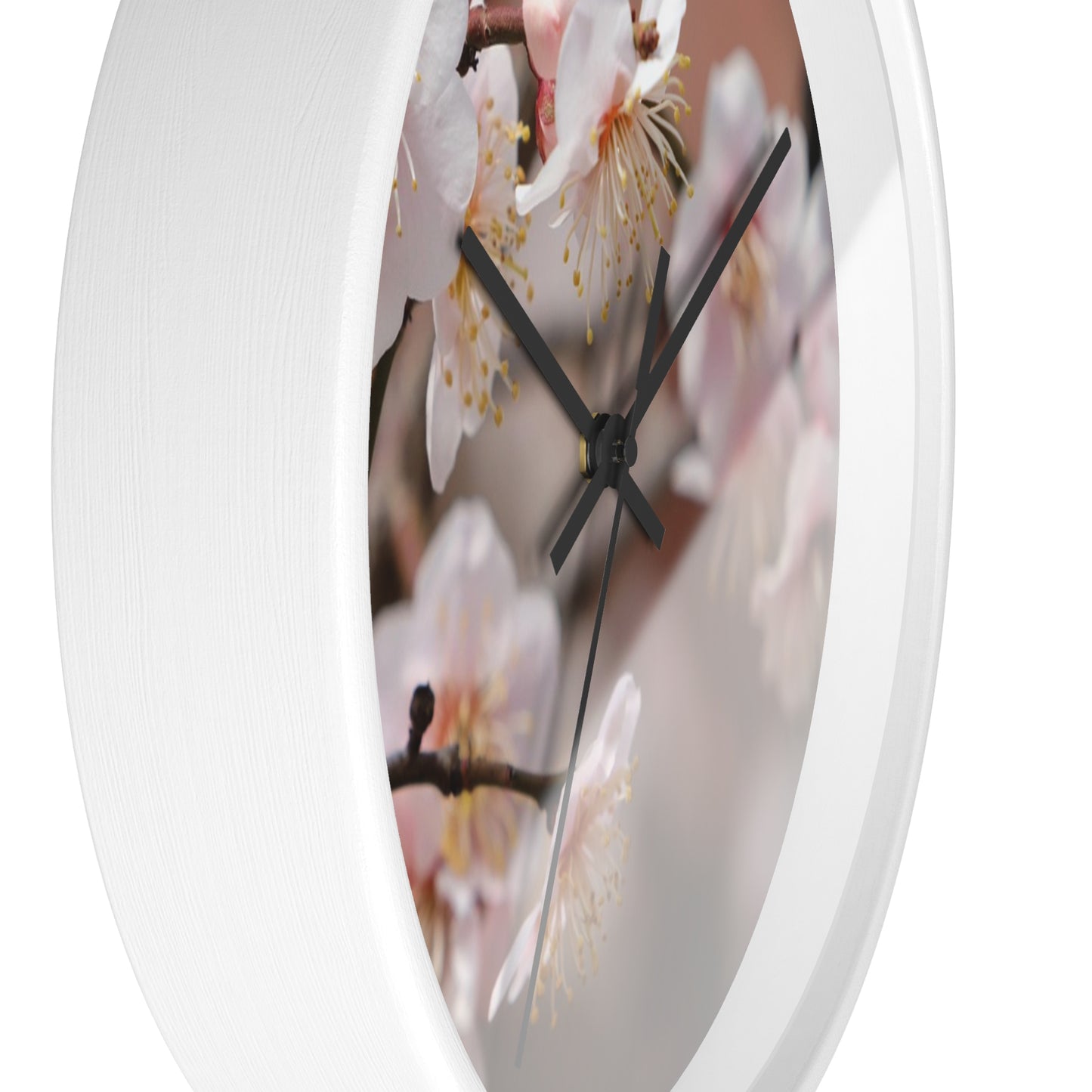 Elegant Floral Wall Clock, Spring Decor, Home Office Accessory