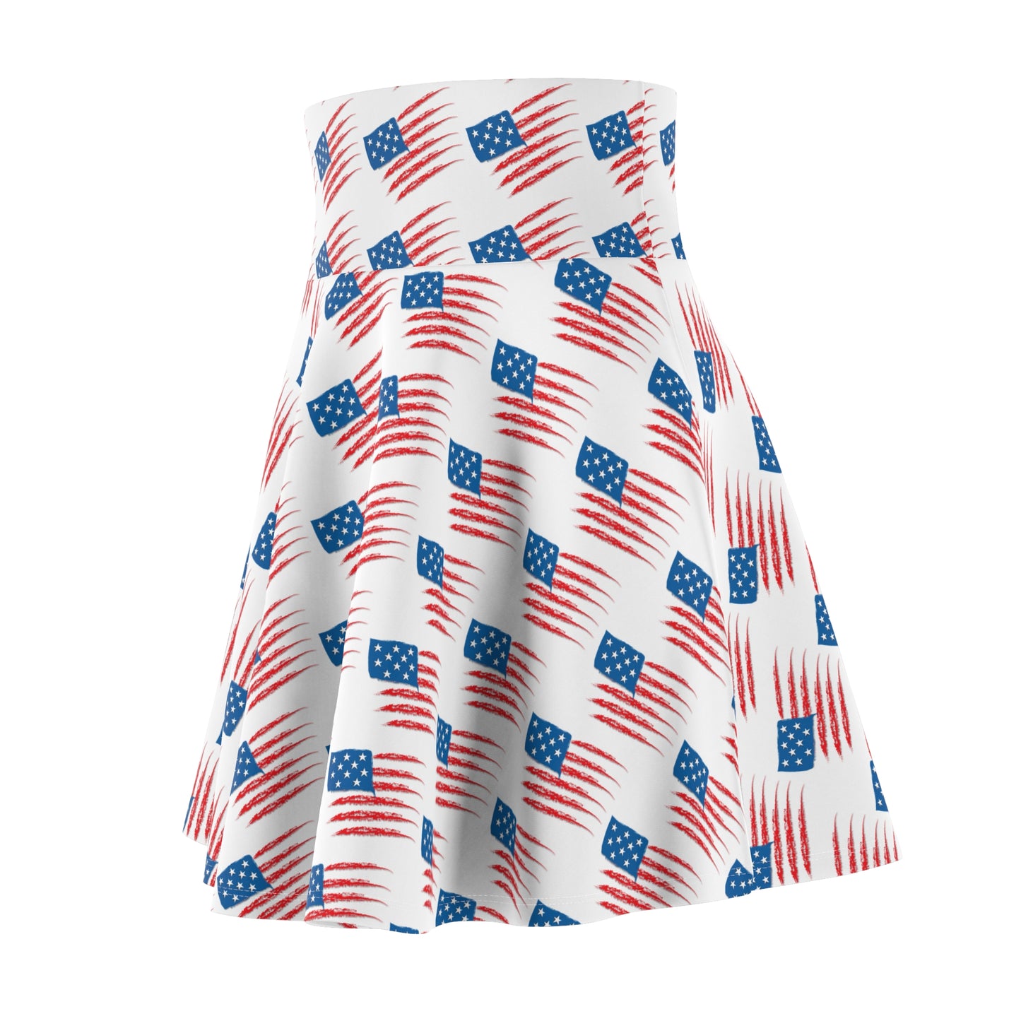 Patriotic Women's Skater Skirt, American Flag Print Skirt, Casual Summer Wear, Fourth of July Outfit, Festival Skater Dress